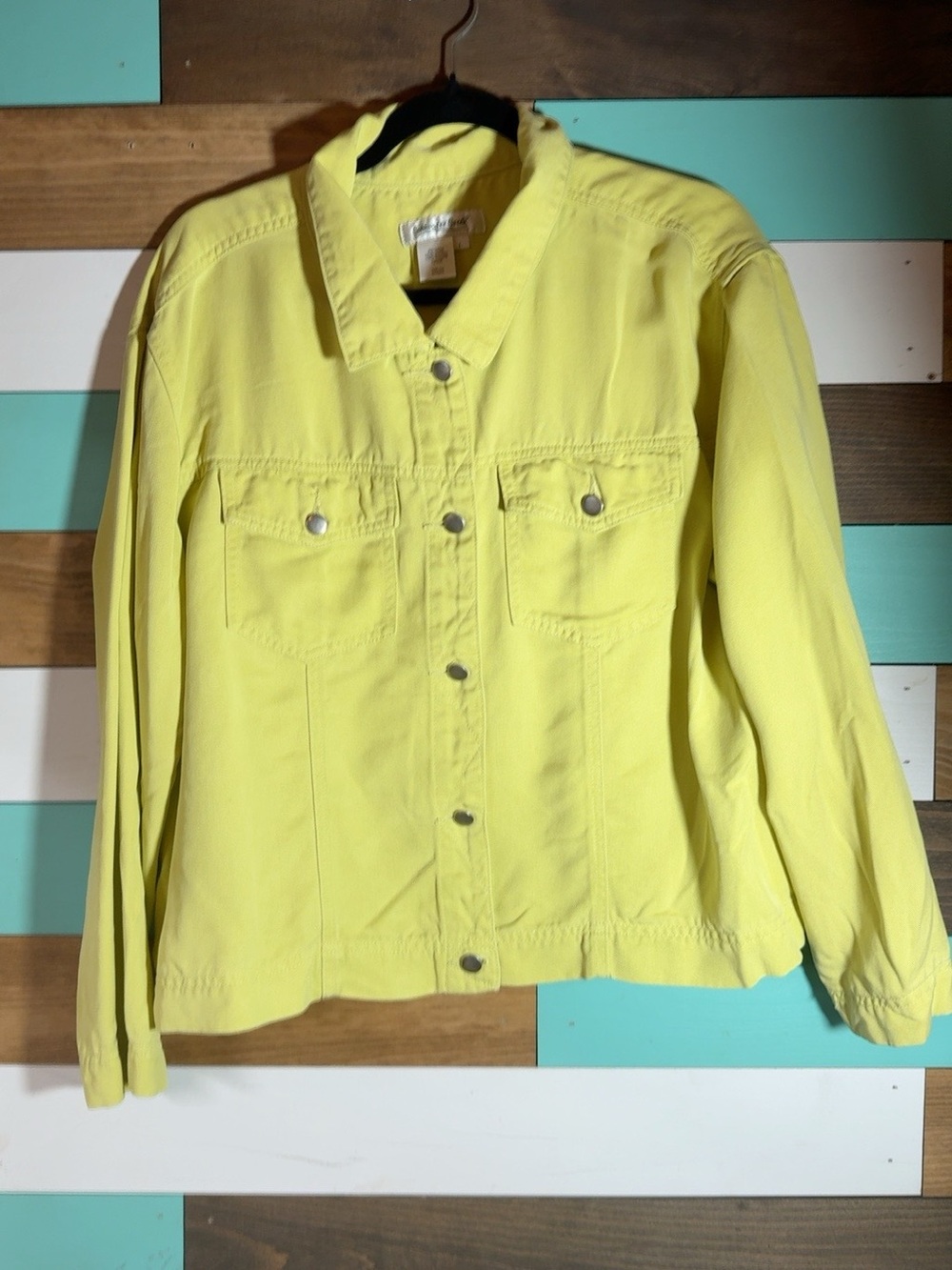 Coldwater Creek Women’s Large Yellow Tencel Utility Jacket